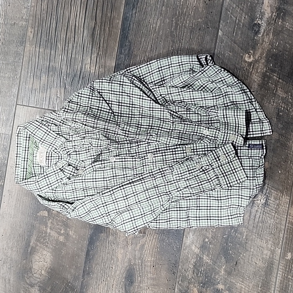 Childrens Place Boys Plaid Button Down Shirt Size S (5-6)